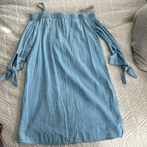 Strapless denim dress